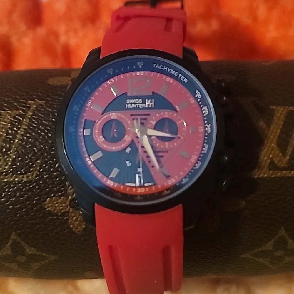 Swiss Hunter‎ Watch SH2469 Red Silicone Band